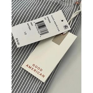 GOOD AMERICAN Seamless Ribbed Legging White Blue/Black S/M = 1/2